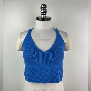 💚 3044. Sweater Knit Blue Crop Top